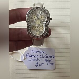 Vintage Rumours Quartz Watch with White Strap